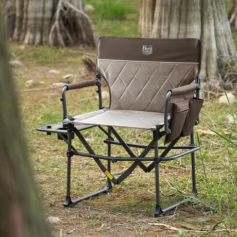 Timber Ridge 2 Pack Camping Mistraps كراسي مع جيوب الجدول الجانبية ، كرسي محمول قابل للطي في العشب الشقوق لعرض الرحلة في الهواء الطلق حفل النزهة 400 رطل ، الأزرق in Kuwait