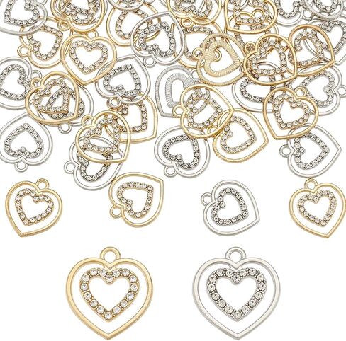 30PCS HEART HEARTHELS IRCMS REAL 18K GOLD GOLD HOLLOW HEARRAL SHARMS OPEN OPEN PENDANTS BELK LOVE LOVE DANGLE PENDANTS FORDENTIN in Kuwait