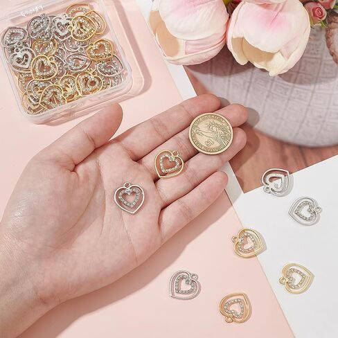 30PCS HEART HEARTHELS IRCMS REAL 18K GOLD GOLD HOLLOW HEARRAL SHARMS OPEN OPEN PENDANTS BELK LOVE LOVE DANGLE PENDANTS FORDENTIN in Kuwait