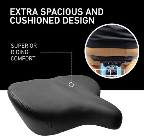 مقعد دراجة Sixreezero، سرج دراجة مريح كبير جدًا وواسع للغاية ووسادة Super Duper Max مقعد مريح للرجال والنساء in Kuwait