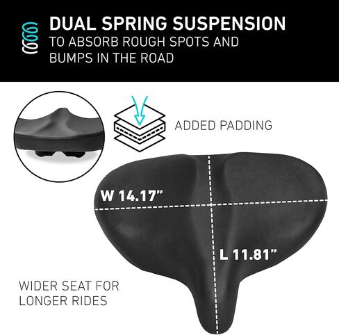 مقعد دراجة Sixreezero، سرج دراجة مريح كبير جدًا وواسع للغاية ووسادة Super Duper Max مقعد مريح للرجال والنساء in Kuwait