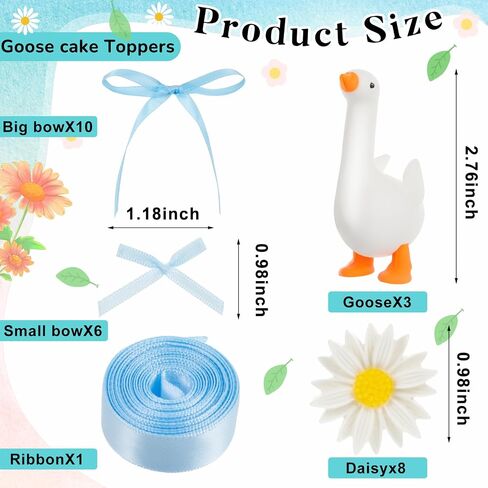Chunful 28 PCS Pink One Silly Goose Birthday Cake Topper Silicone Silly Goose Decor in Saudi Arabia