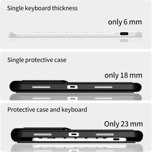 بالنسبة إلى iPad Air M3/M2 11 بوصة (2025/2024) والجيل الخامس/الرابع 10.9 بوصة (2022/2020) مع لوحة المفاتيح ، غطاء لوحة مفاتيح بلوتوث مغناطيسي مع حامل قلم رصاص ، نوم/نوم ، رمادي ، رمادي in Kuwait