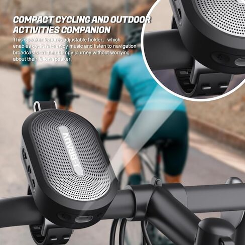 Portable Wireless Speakers Bluetooth, Mini Bike Speakers, 12W Stereo Loud Sound, IP67 Waterproof, TWS Pairing, BT5.3, 15H Playtime, Outdoor Speaker Bluetooth for Biking, Gifts in Saudi Arabia