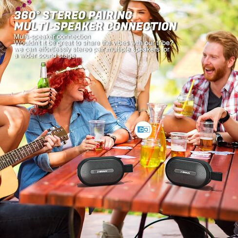 Portable Wireless Speakers Bluetooth, Mini Bike Speakers, 12W Stereo Loud Sound, IP67 Waterproof, TWS Pairing, BT5.3, 15H Playtime, Outdoor Speaker Bluetooth for Biking, Gifts in Saudi Arabia