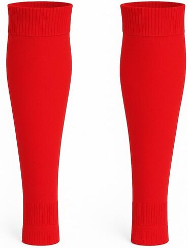 White Soccer Leg Sleeves Without Feet - Youth Socks Alternative for Boys, Girls & Teens - Also Fits Adults with Medium Calves in Saudi Arabia