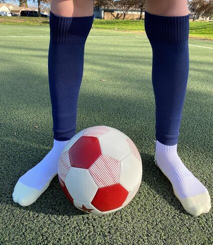 White Soccer Leg Sleeves Without Feet - Youth Socks Alternative for Boys, Girls & Teens - Also Fits Adults with Medium Calves in Saudi Arabia