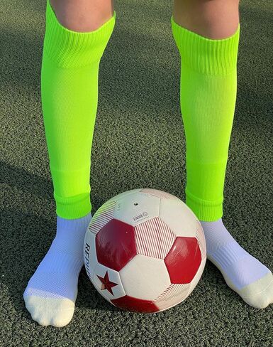 White Soccer Leg Sleeves Without Feet - Youth Socks Alternative for Boys, Girls & Teens - Also Fits Adults with Medium Calves in Saudi Arabia