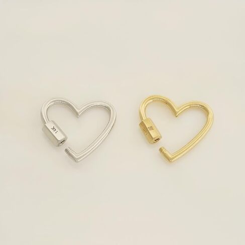 14K REAL Solid Gold Heart Enhancer Connector - Durable Chain Enhancer for Multiple Charms - Thick Link - 1 Piece - Pendant Extender in Kuwait