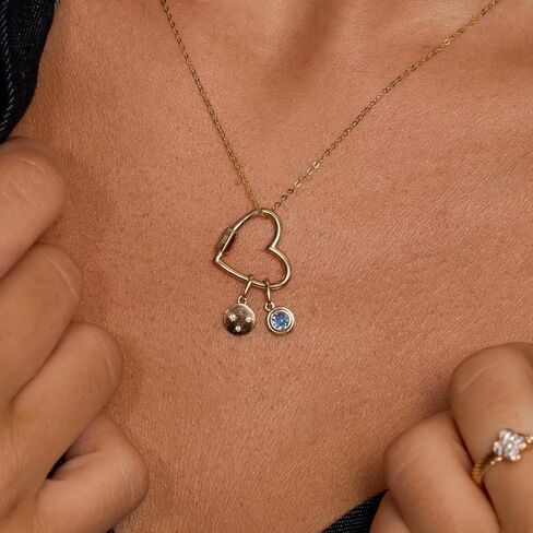 14K REAL Solid Gold Heart Enhancer Connector - Durable Chain Enhancer for Multiple Charms - Thick Link - 1 Piece - Pendant Extender in Kuwait