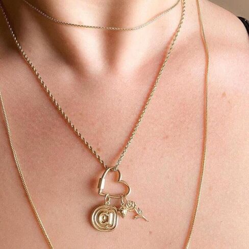 14K REAL Solid Gold Heart Enhancer Connector - Durable Chain Enhancer for Multiple Charms - Thick Link - 1 Piece - Pendant Extender in Kuwait