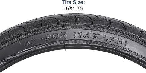 yunscm 2-pcs 16 "إطارات الدراجة على الطريق 16x1.75/47-305 و 16" أنابيب الدراجة الثقيلة صمام Schrader متوافق مع إطارات الطريق والدراجة على الطريق/الأطفال/الأطفال 16x1.75. in Saudi Arabia