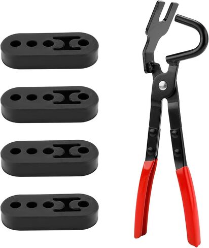 كماشة شماعات العادم و 4pcs 2 شماعات العادم من المطاط ، وجع العادم وجع العادم أدوات الأدوات شماعات كاتم الصوت العالمي متوافقة مع أنظمة عادم السيارات والشاحنات in Kuwait