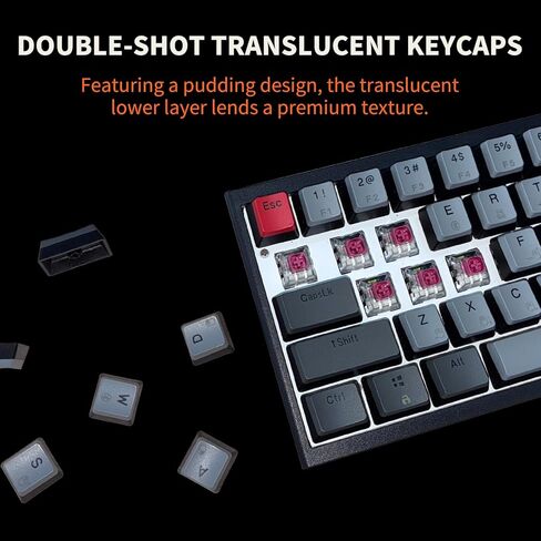 Hexgears X1 Pro Wireless Mechanical Gaming Keyboard ، Mode Triple 2.4g /bt5.0/USB-- CHOMBAND AMMING ، 65 ٪ تخطيط 68 مفاتيح لوحة مفاتيح مفتاح KAILH قابلة للتبديل in Kuwait