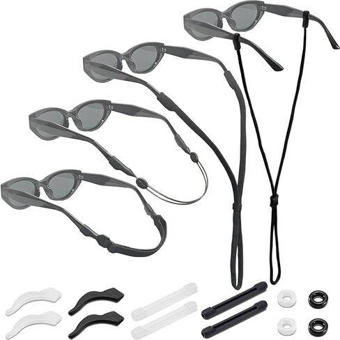 YINVA Glasses Strap, Sunglasses Strap for Men Women Kids Eyeglasses Lanyard, Cord Eye Glasses Holders around Neck with Eyewear Ear Grippers Ear Cushion Grip Accessories Retainer Holder Set(16 PCS) in Kuwait