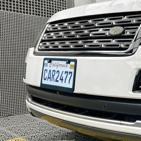 2 حزمة إطارات لوحة ترخيص الفضة ، 2 ثقوب حامل لوحة ترخيص كروم مقاوم للصدأ ، Lengnoy Universal Car Stainsal Steeld Polish Mirror Cover for Women Man with Spoms Caps in Kuwait