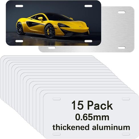 5 PCS Sublimation License Plate Blanks,Metal Aluminum Tag White,Thermal Transfer DIY Custom Picture Design for Blank License Plates (5 PCS*License Plate Blanks) in Kuwait