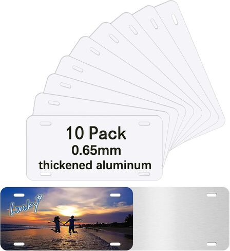 5 PCS Sublimation License Plate Blanks,Metal Aluminum Tag White,Thermal Transfer DIY Custom Picture Design for Blank License Plates (5 PCS*License Plate Blanks) in Kuwait