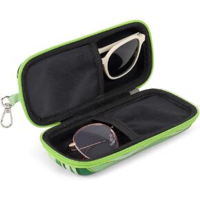 Double Eyeglasses Case Hard Shell Dual Sunglasses Organizer with Zipper Closure Travel Eyewear Storage for Vehicle in Kuwait