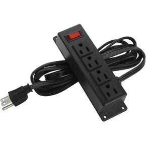 2Pack Wall Mount Power Outlet Strip, 4 Outlet Mountable Power Strip with Switch, Under Desk Power Strip Connect with 6ft Cord Mount Under Desk, Workbench, Nightstand, Dresser, Table.(Black) in Kuwait