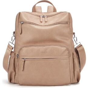 Marvolia PU Leather Backpack Purse for Women Large Fashion Designer Travel Backpack Ladies Shoulder Bag - Brown in Kuwait