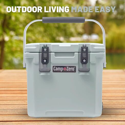CAMP-ZERO 12L-12.6 Quart Portable Hard Cooler Ice Chest, Perfect for Drinks, Lunch, Beach, Picnics, Boating, Camping and Travel with 2 Molded-in Cup Holders and Folding Aluminum Handle | Navy Blue in Saudi Arabia