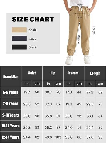 Resinta 3 Pack Boys' Stretch School Jogger Pants Pull-On Twill Uniform Pants Stretch Chino Fabric with Elastic Waist for Kids in Saudi Arabia