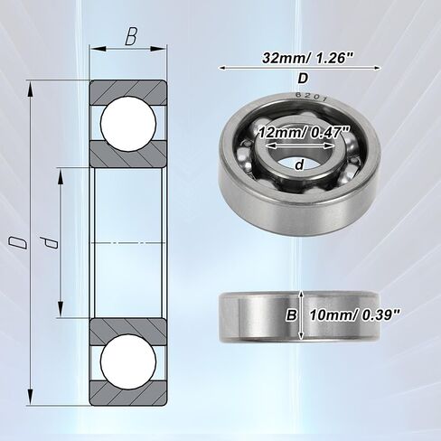 ACROPIX 62/32 الكرات الأخدود العميق P6 32x65x17 مللي متر محامل مشحم مفتوحة نوع الفضة لهجة سكوتر عجلة التزلج in Kuwait
