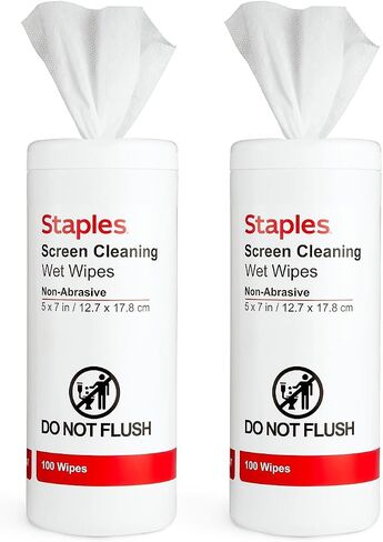 Staples Screen Cleaning Wipes, 100/Tub (ST61847) in Saudi Arabia