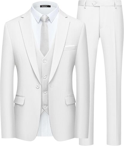 Wulful Men's Slim Fit Suit One Button 3 قطع السترة الفستان التجاري سترة حفل زفاف سترة وبانت in Kuwait