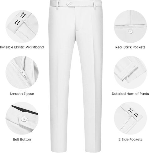 Wulful Men's Slim Fit Suit One Button 3 قطع السترة الفستان التجاري سترة حفل زفاف سترة وبانت in Kuwait