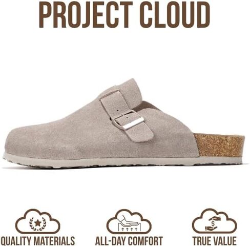 Project Cloud Mens Clogs - Full Grain Genuine Leather Memory Foam Clogs for Men Arch Support Cork Footbed - Non Slip Platform Mules (Brooklyn) in Saudi Arabia
