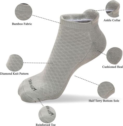 Bamboo Rayon Athletic Mens Socks Socks Arch Support Half Terry Cushioned Moisture Wicking Workout | 3 و 6 أزواج in Kuwait