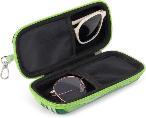 Double Eyeglasses Case Hard Shell Dual Sunglasses Organizer with Zipper Closure Travel Eyewear Storage for Vehicle in Kuwait