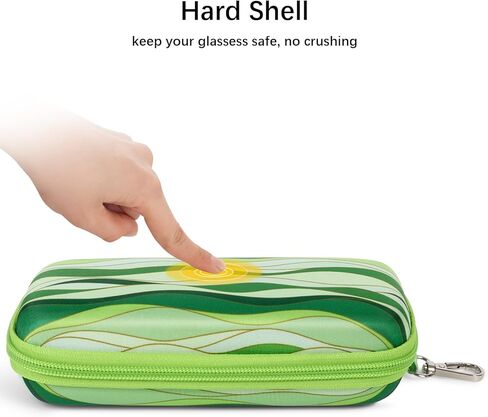 Double Eyeglasses Case Hard Shell Dual Sunglasses Organizer with Zipper Closure Travel Eyewear Storage for Vehicle in Kuwait