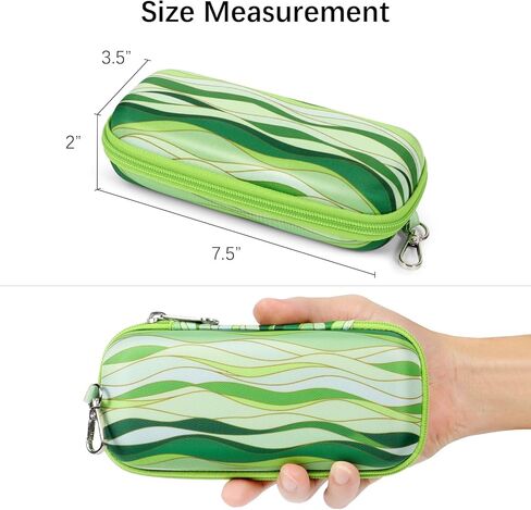 Double Eyeglasses Case Hard Shell Dual Sunglasses Organizer with Zipper Closure Travel Eyewear Storage for Vehicle in Kuwait