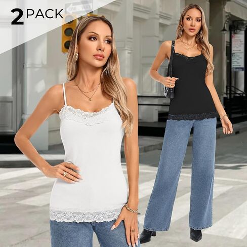 كيت كاسين للنساء المعجزة القابلة للتعديل حزام الدانتيل تقليم كامي تونك تونك TOP 2PACK in Kuwait