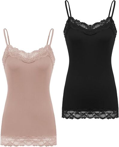 كيت كاسين للنساء المعجزة القابلة للتعديل حزام الدانتيل تقليم كامي تونك تونك TOP 2PACK in Kuwait