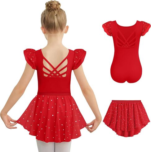 Zaclotre Ballet Hoodards for Girls Toddler Blueve Crisscross Back Dance Dance Wratf in Kuwait