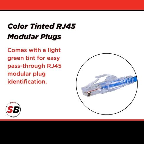Unshielded Pass-Through RJ45 Modular Plugs with Cap45 for 24AWG Solid (Cat5e) - Blue, 28-26AWG Stranded, 3 Prong, 500 Pieces - S45-1505P in Saudi Arabia