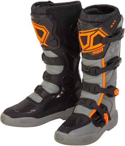 MSR Youth M3x Motocross Boots (4 ، أحمر/أبيض/أزرق) in Kuwait