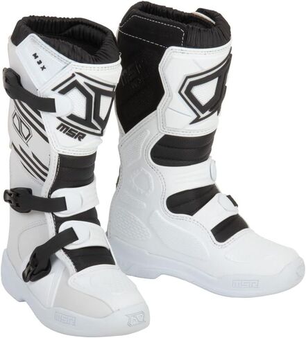 MSR Youth M3x Motocross Boots (4 ، أحمر/أبيض/أزرق) in Kuwait