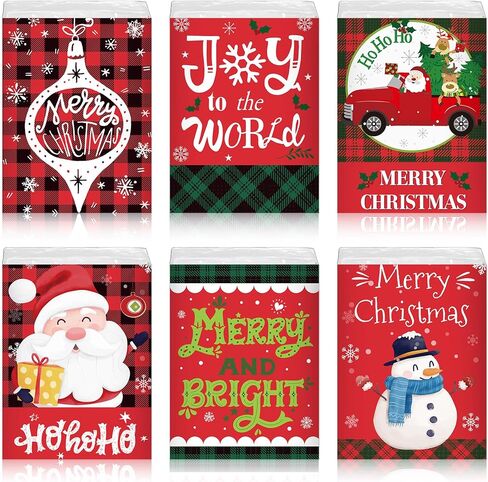 120 Pcs Christmas Facial Tissues Christmas Travel Tissue Packs Christmas Pocket Tissues Christmas Travel Size Tissues Bulk in 3 Designs for Holiday Christmas Party Favors Supplies (Cute) in Saudi Arabia