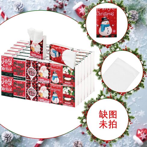 120 Pcs Christmas Facial Tissues Christmas Travel Tissue Packs Christmas Pocket Tissues Christmas Travel Size Tissues Bulk in 3 Designs for Holiday Christmas Party Favors Supplies (Cute) in Saudi Arabia