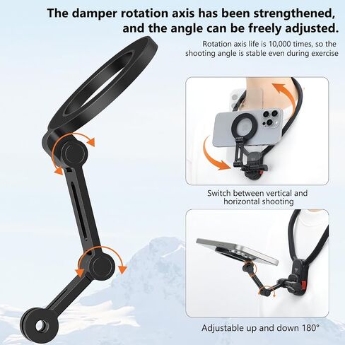 VRIG Magnetic Phone Mount Holder with Cold Shoe, Adjustable Foldable & Rotatable Metal Magsafe Camera Mount Phone Holder for iPhone, Tripods, Camera, Monitoring, Stabilizers in Saudi Arabia