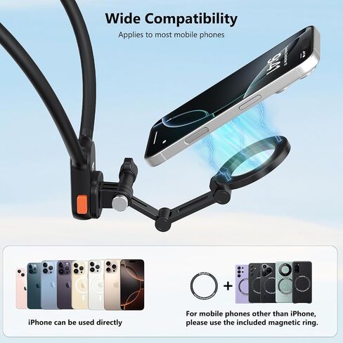 VRIG Magnetic Phone Mount Holder with Cold Shoe, Adjustable Foldable & Rotatable Metal Magsafe Camera Mount Phone Holder for iPhone, Tripods, Camera, Monitoring, Stabilizers in Saudi Arabia