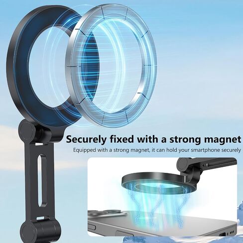 VRIG Magnetic Phone Mount Holder with Cold Shoe, Adjustable Foldable & Rotatable Metal Magsafe Camera Mount Phone Holder for iPhone, Tripods, Camera, Monitoring, Stabilizers in Saudi Arabia