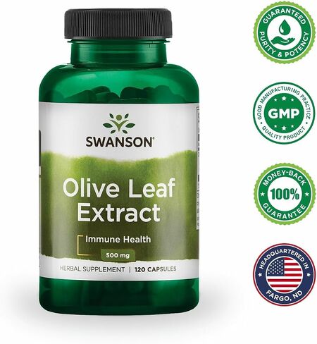 كبسولات مستخلص أوراق الزيتون Swanson مع 20 ٪ Oleuropein - (120 كبسولة ، 500 ملغ لكل) 2 عبوة in Saudi Arabia