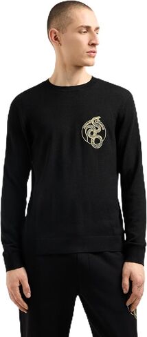 Armani Exchange Men's Snake Graphic Wool Mix Sweater in Saudi Arabia