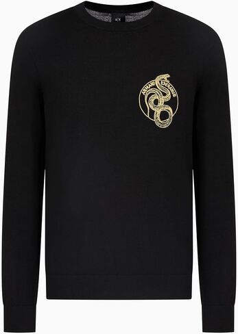 Armani Exchange Men's Snake Graphic Wool Mix Sweater in Saudi Arabia